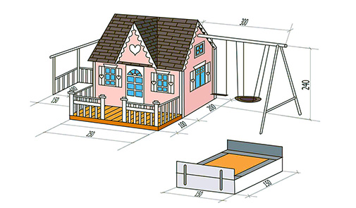 Размеры розового детского домика