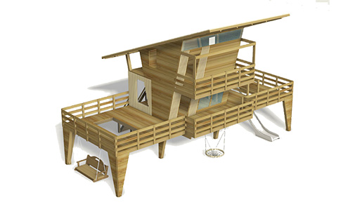 3d модель детского домика из дерева